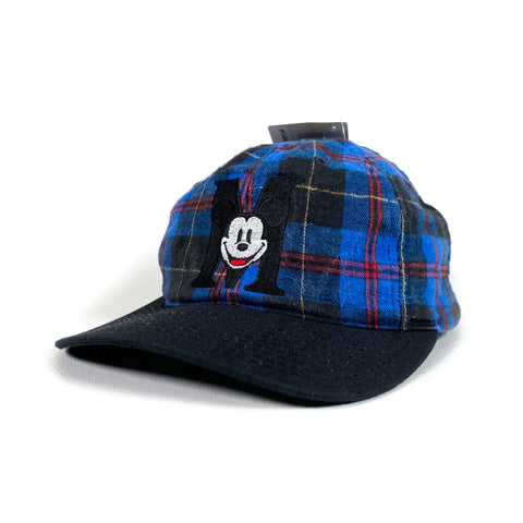 Vintage 90's Mickey Mouse Blue Plaid Hat