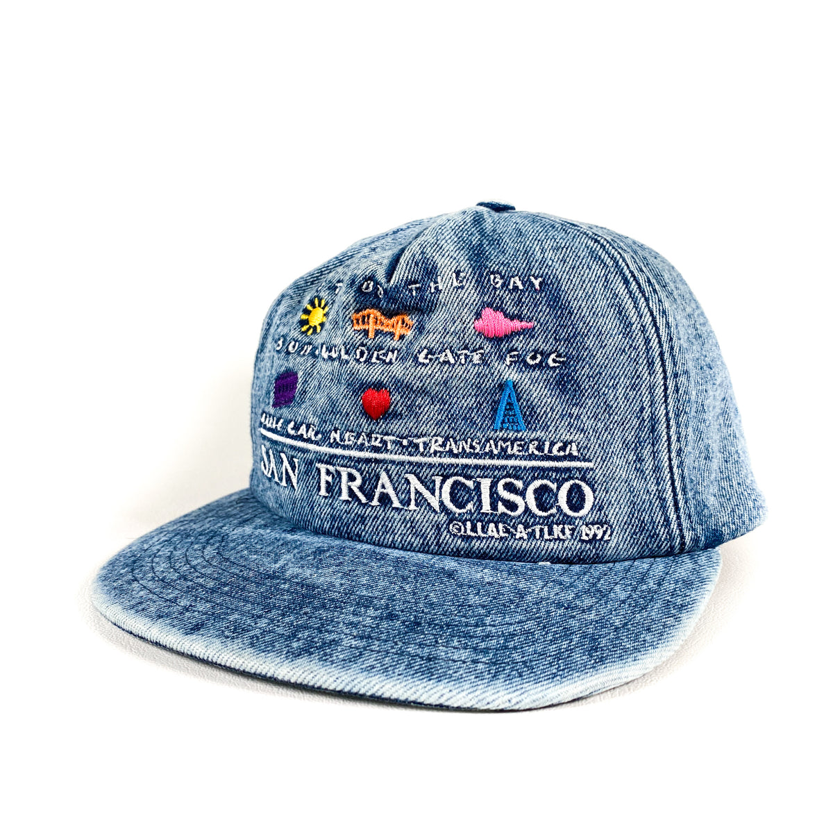 Vintage 90's San Francisco Souvenir SF Tourist Denim Strapback Hat