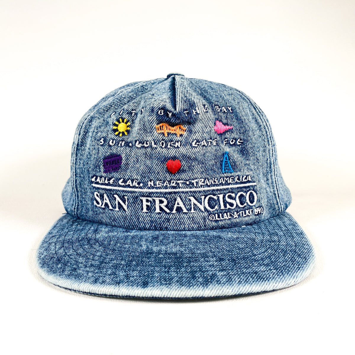 Vintage 90's San Francisco Souvenir SF Tourist Denim Strapback Hat