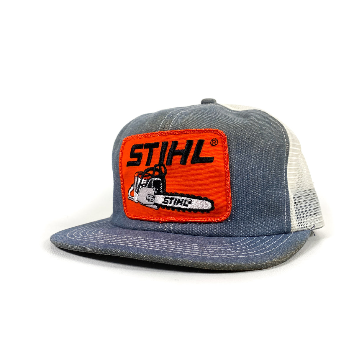 Stihl Chainsaw Retro Vintage Style Patch Trucker Cap Hat Forestry Worker Classic Vintage STIHL Hat Cap Snapback Camo Trucker Patch Chainsaw  main image 2