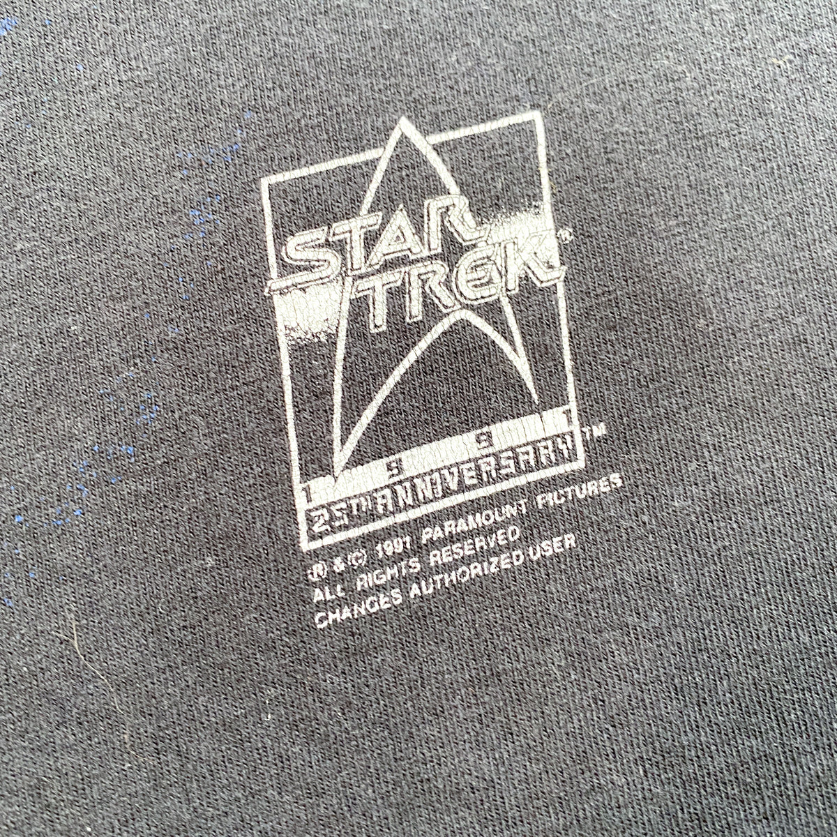 Vintage 1991 Star Trek 25th Anniversary USS Enterprise Black T 