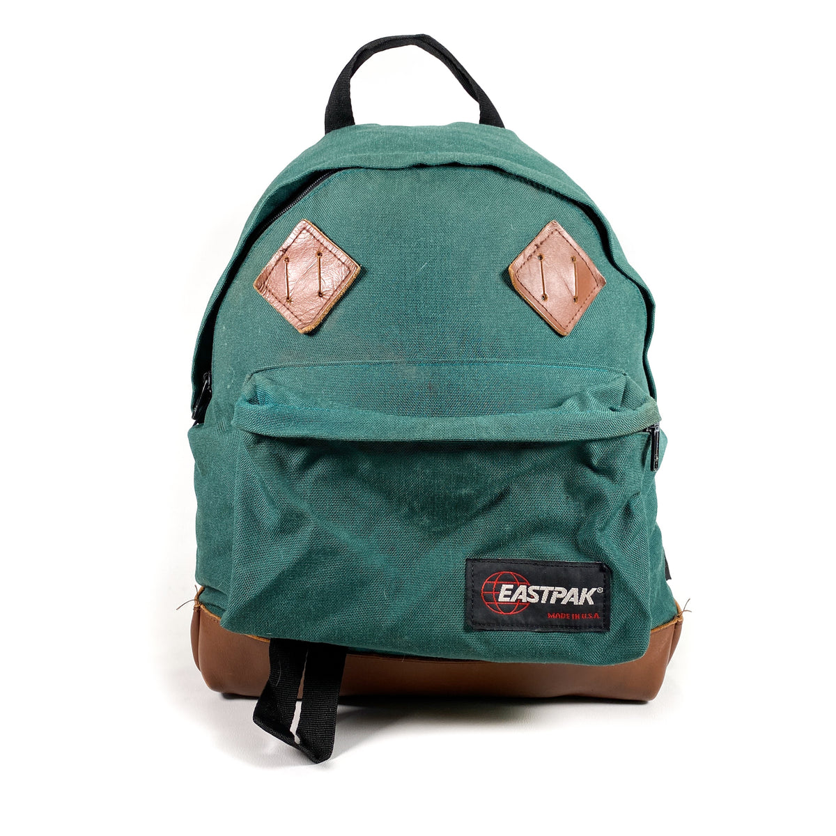 backpacks with leather on bottom Vintage 90's Eastpak Made in USA Leather Bottom Backpack – CobbleStore Vintage