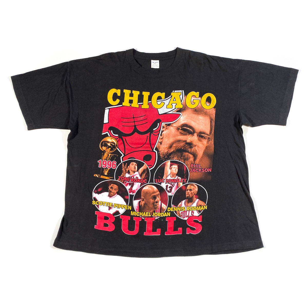 Vintage Red Chicago Bulls 1996 NBA Champs T-Shirt Sz. XL