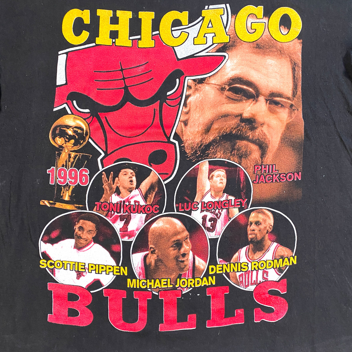 Vintage Chicago Bulls T Shirt Double 3 Peat 90's Michael Jordan