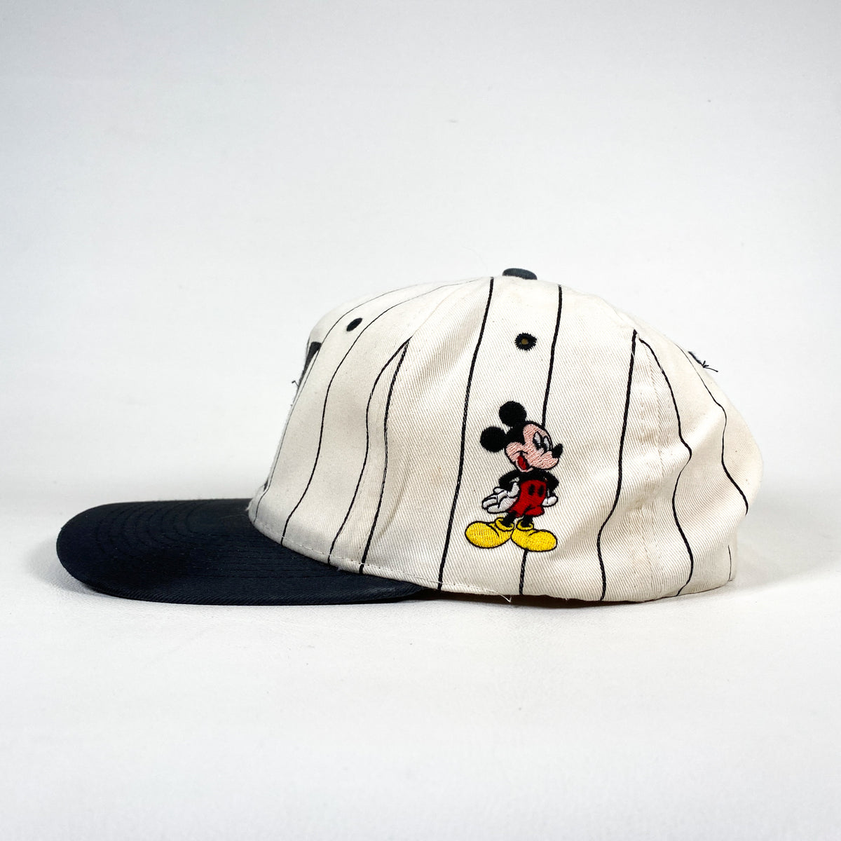Vintage 90s Pinstripe Mickey Mouse Snapback