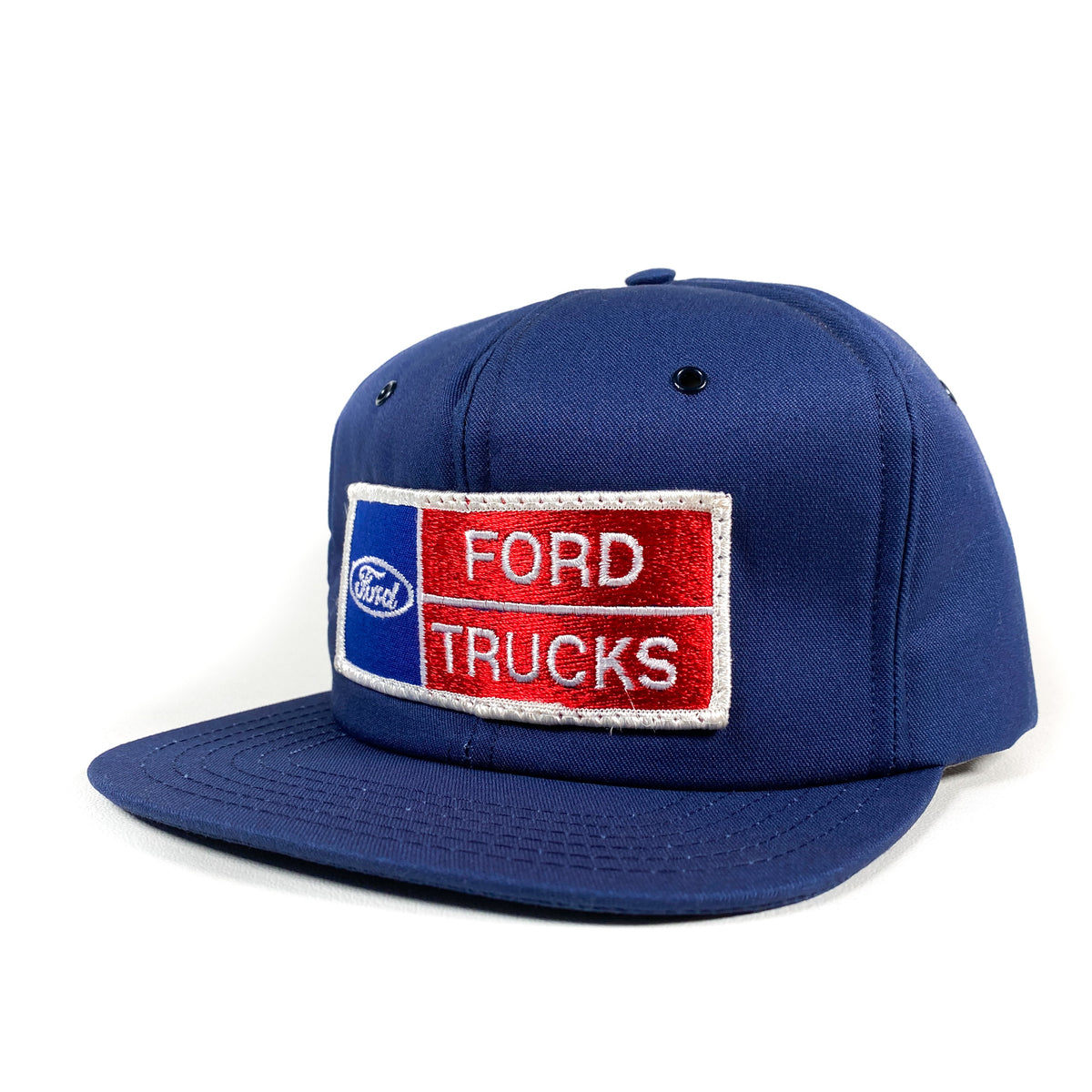 Vintage 80's Ford Trucks Patch Foam USA Made Blue Trucker Hat