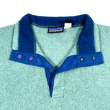 Vintage 90's Patagonia Fleece Snap T Green USA Made 21040 Sweatshirt