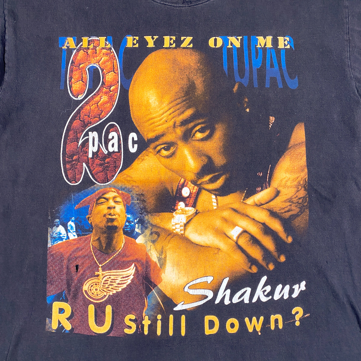 Vintage 90's Tupac All Eyez On Me Bootleg Rap Tee T-Shirt