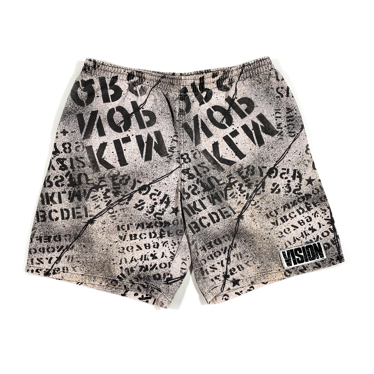 VEATM SCREW GRAPHIC SURF SHORTS Sサイズ SPEAR DESIGN SURF SHORTS (LONG & WIDE TYPE)