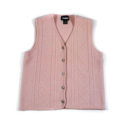 Vintage 90's Designers Originals Pink Wool Sweater Vest