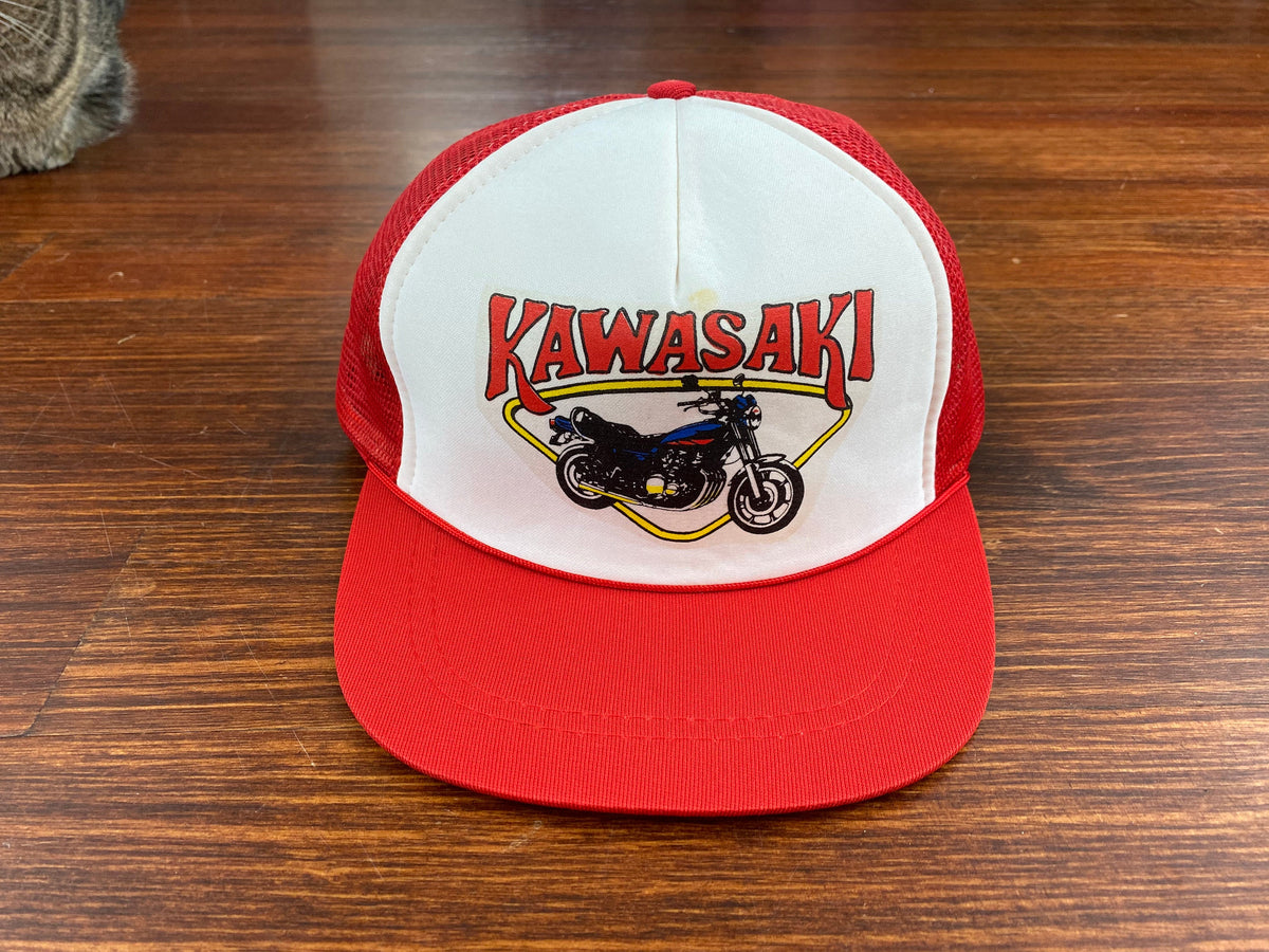 Vintage Trucker Mesh Kawasaki Motorcycles Baseball Mesh Cap Old School