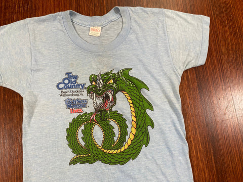 Vintage 70's Busch Gardens Loch Ness Roller Coaster Shirt - CobbleStore Vintage