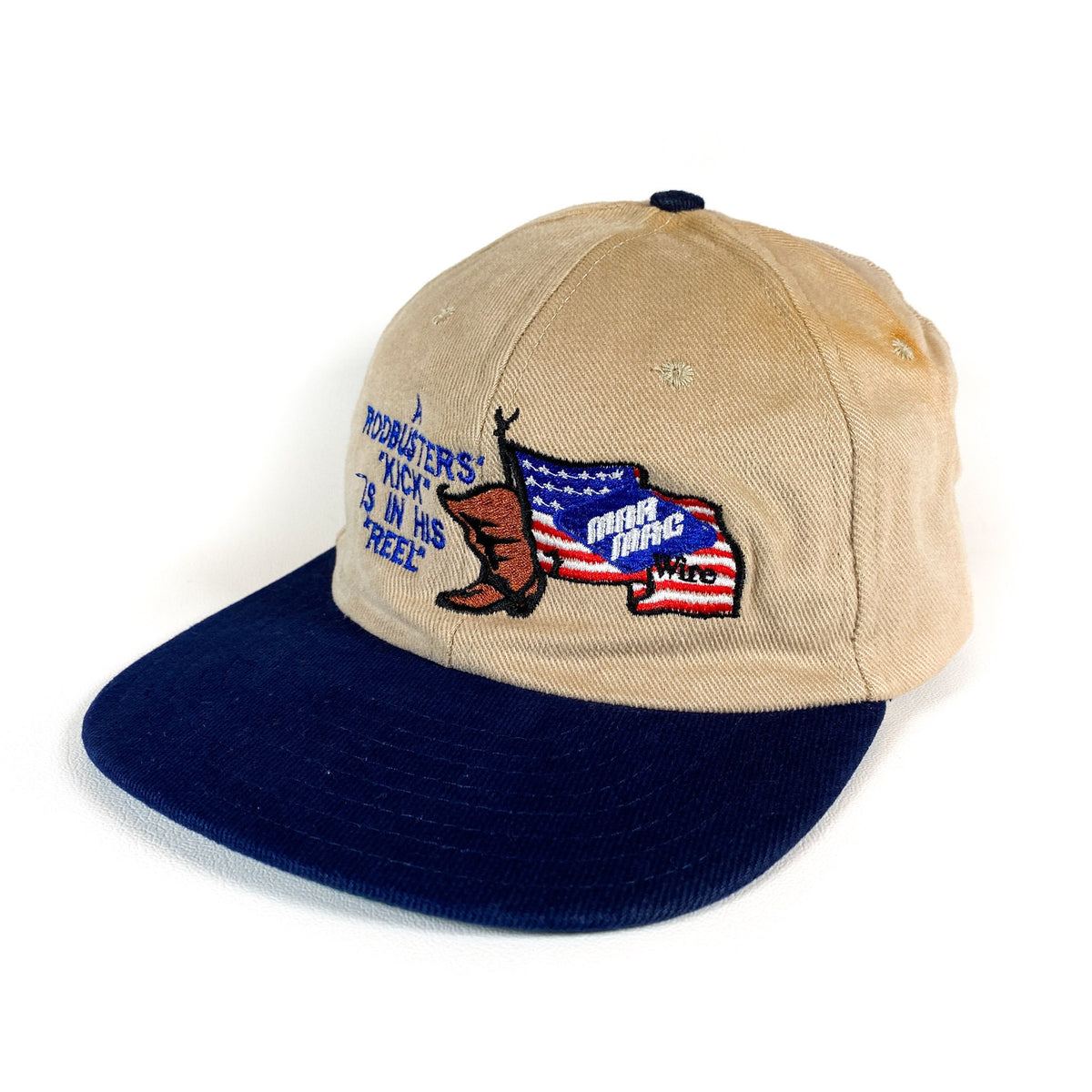 Vintage 90's MarMac Wire Rodbuster Kick in His Reel Hat CobbleStore