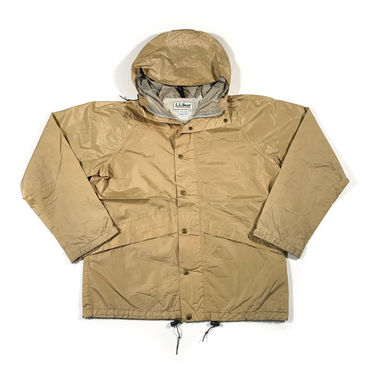 Vintage 80's LL Bean Goretex Beige Windbreaker Waterproof Jacket