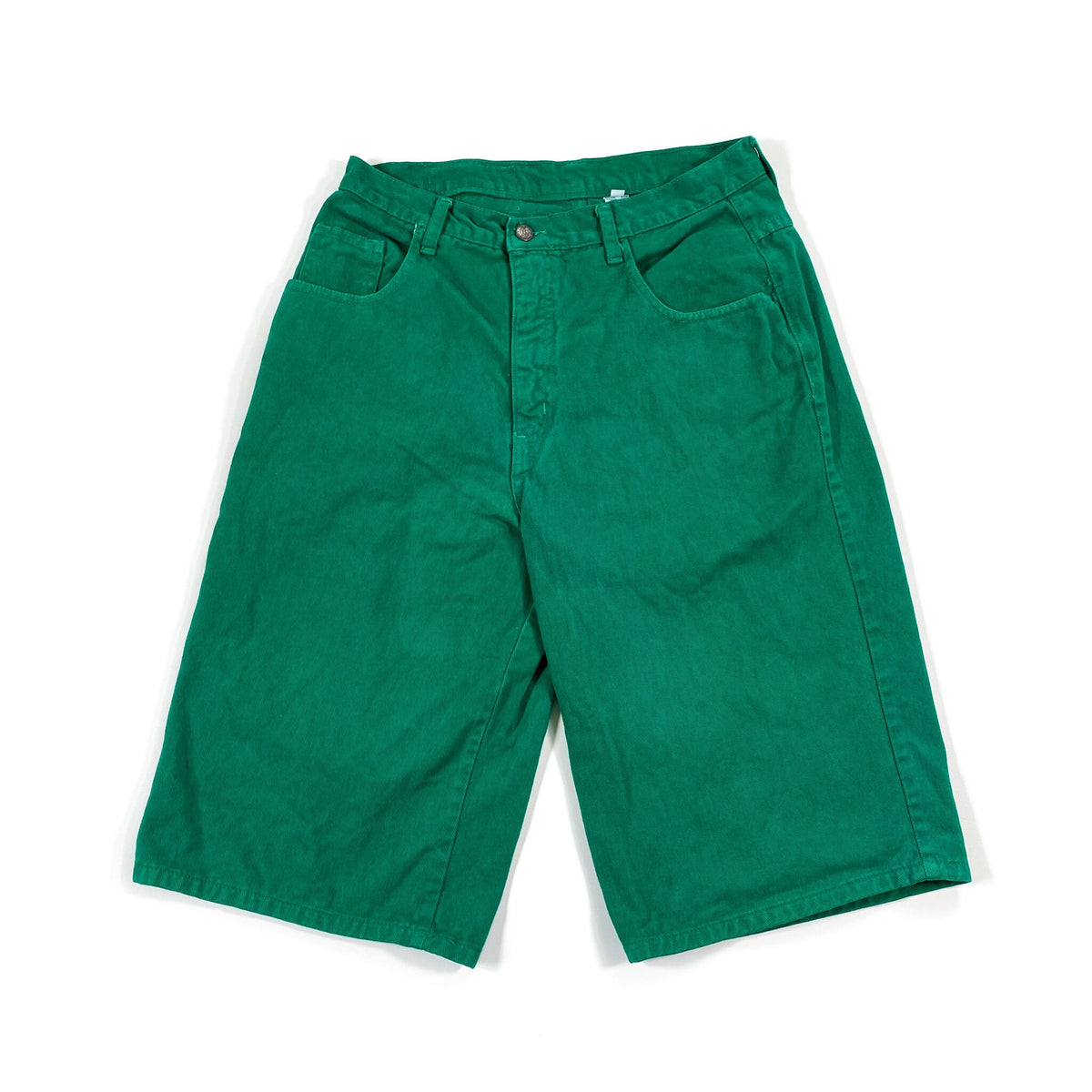 Vintage 90\'s Code Zero Denim Shorts – Green Jorts Vintage CobbleStore Long