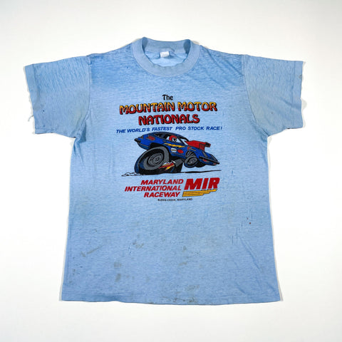 Vintage 70's Stock Car Racing Mountain Motor Nationals Budds Creek T-Shirt
