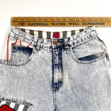 Vintage 80's Corniche High Rise Denim Patchwork Acid Wash Rave Jeans - CobbleStore Vintage