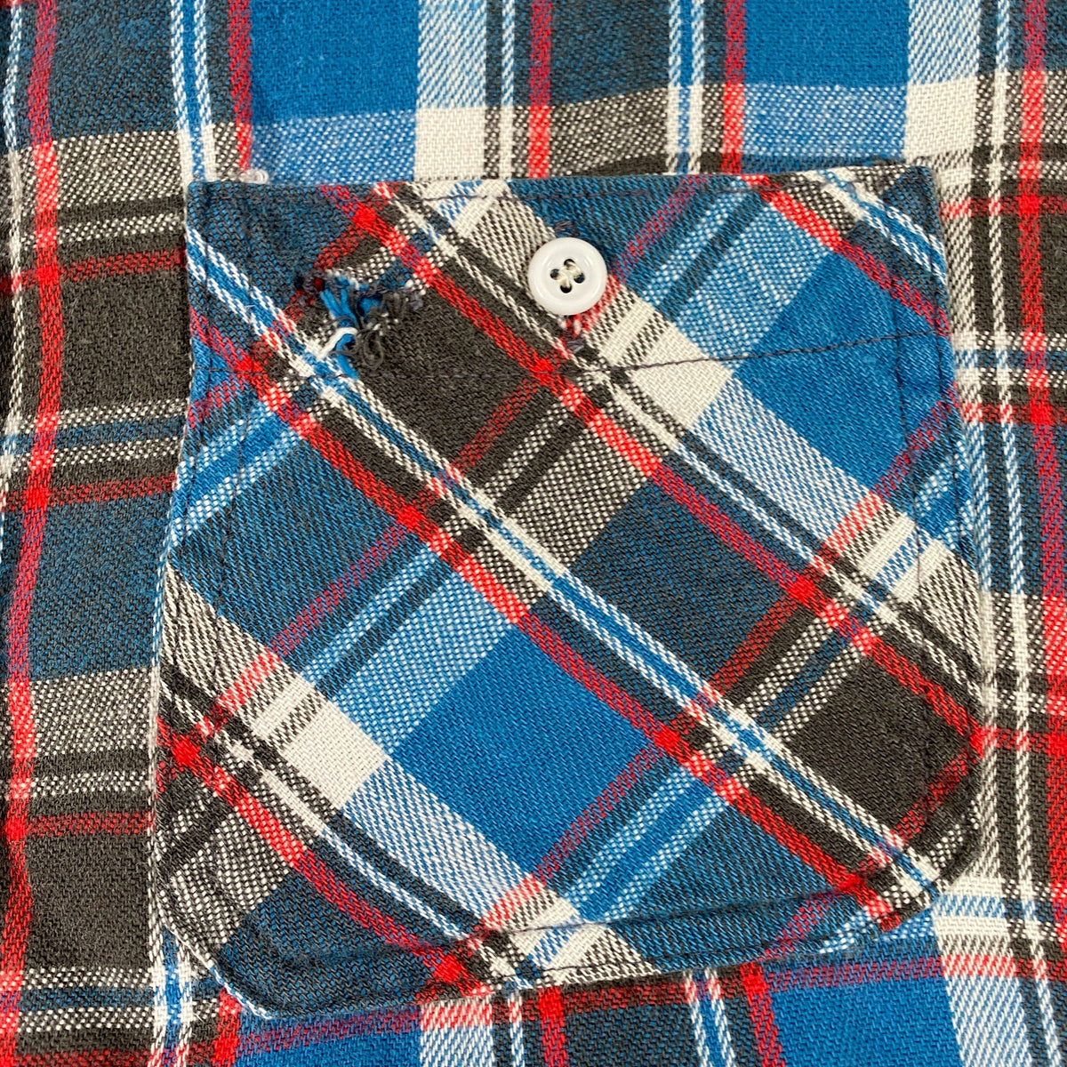 Vintage 80's King Kole Thick Flannel Blue Plaid Shirt