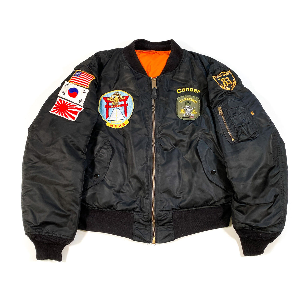 Vintage 1983 Marine Tour USMC Korea Alpha MA-1 Military Oversized