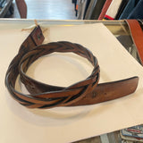 Vintage 80's Braided Brown Leather Belt