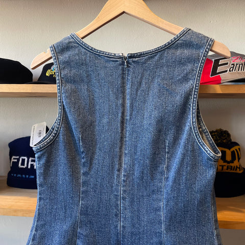 chadwicks denim dress Chadwicks Sleeveless Denim Button Up Maxi Dress Light Blue Size 10 P