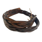 Vintage 80's Braided Brown Leather Belt