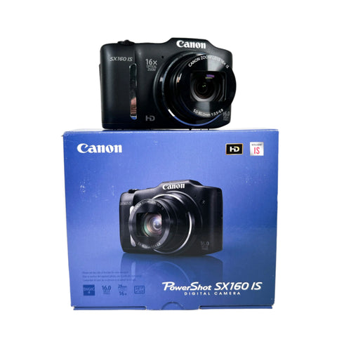 Modern 2012 Canon PowerShot SX160 IS 16MP Black Digital Camera