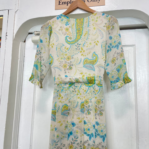 Vintage 70's Chiffon Floral Maxi Dress