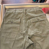 Vintage 80's OG-507 Military Green Sateen Trouser Pants