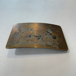 Vintage 80's Hunting Dog Brass Belt Buckle