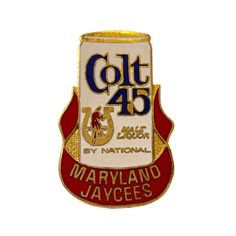 Vintage 80's Maryland Jaycees Colt 45 Beer Enamel Pin