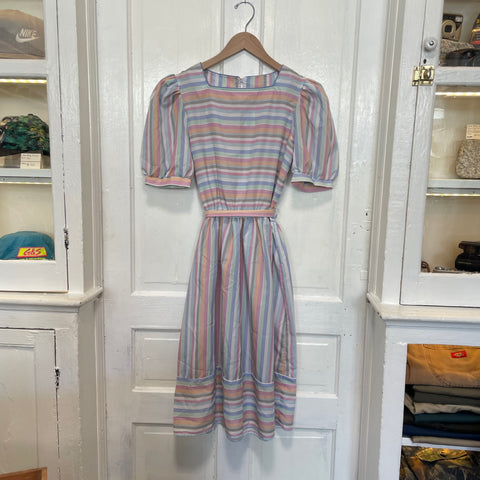 Vintage 80's Byer Too! Pastel Stripe Midi Dress Vintage 80's Byer Too! Pastel Stripe Midi Dress