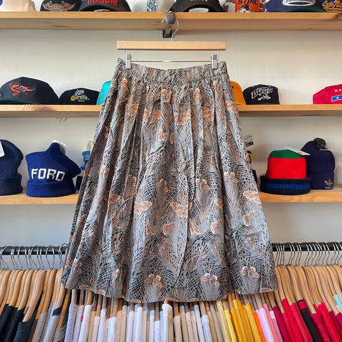 Vintage 90's Pleated Butterfly Print Skirt