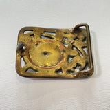 Vintage 80's Abstract Brass and Copper Belt Buckle