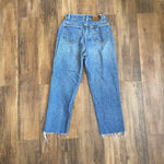 Vintage 80's Lee Riders Raw Hem Blue Jeans