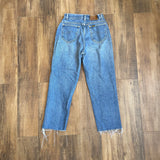 Vintage 80's Lee Riders Raw Hem Blue Jeans