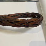 Vintage 80's Braided Brown Leather Belt