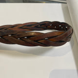 Vintage 80's Braided Brown Leather Belt