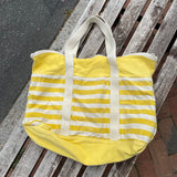 Vintage 90's Mickey Mouse Yellow Stripe Canvas Zip Bag