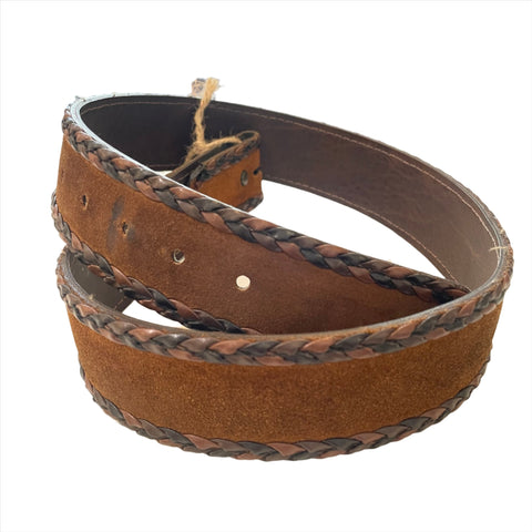 Vintage 80's Braided Edge Suede Belt