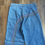 Vintage 90's Fervour Wide Leg Embroidered Rainbow Jeans