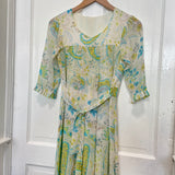 Vintage 70's Chiffon Floral Maxi Dress