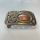 Vintage 80's Abstract Brass and Copper Belt Buckle