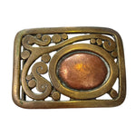 Vintage 80's Abstract Brass and Copper Belt Buckle