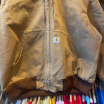 Modern 2010 Carhartt J140 Flannel Lined Hooded Zip Jacket