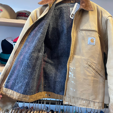 Vintage 90's Carhartt Blanket Lined Tan Detroit Jacket Vintage 90's Carhartt Blanket Lined Tan Detroit Jacket