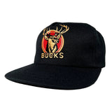 Black cap with deer emblem and 'Bucks' text on a white background