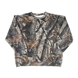 Camouflage-patterned sweatshirt on a white background