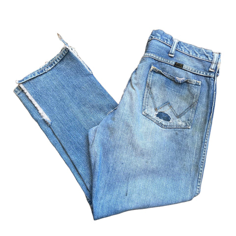 Vintage 70's Wrangler Distressed Patchwork Denim Jeans