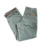 Modern 2013 Carhartt Flannel-Lined Green Carpenter Pants